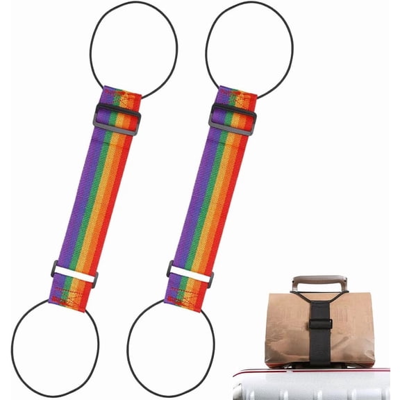 Multi Use Strong Adjustable Luggage Connector Straps, 2026 New Flexible and Adjustable Elastic Fastening Belt for Luggage Strap, Add a Bag Easy to Travel Suitcase (Iridescent 2Pcs)