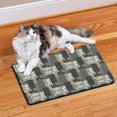 thumbnail image 2 of Boho Retro Floral Pet Feeding Mat-Abstract Art Pattern Absorbent Pet Placemat for Food and Water Bowl, with Waterproof Rubber Backing, Quick Dry Water Dispenser Mat for Dog and Cat (12"x20"), 2 of 7