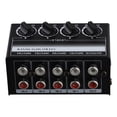 thumbnail image 1 of Mini Stereo Audio Mixer 4-Channel Passive Mixer Portable Audio Mixer Lotus Socket Input for Live Studio CD Players, 1 of 8