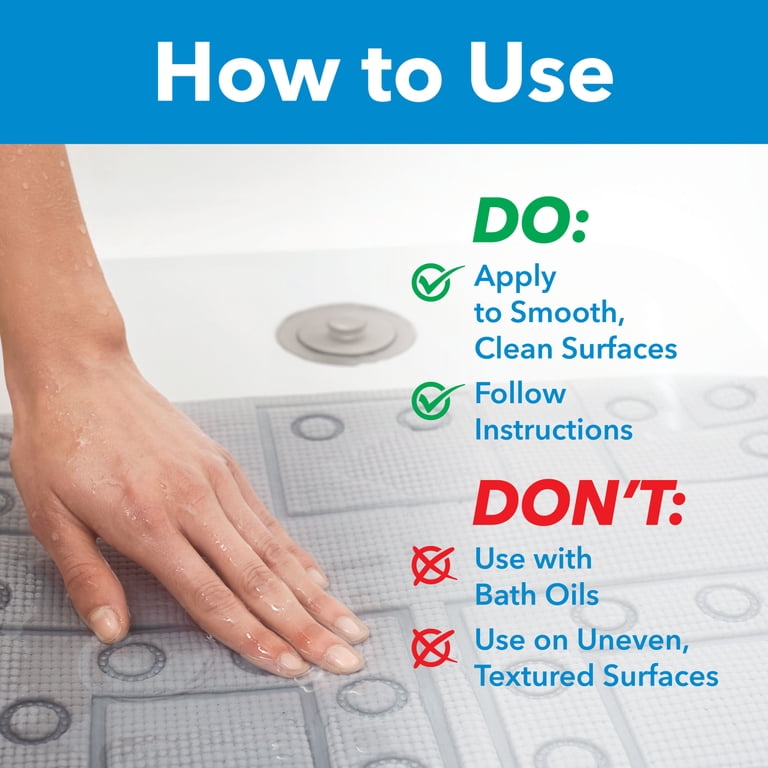Duck Brand Safety Grip Bathtub Mat, White, 17" x 36" photo 8