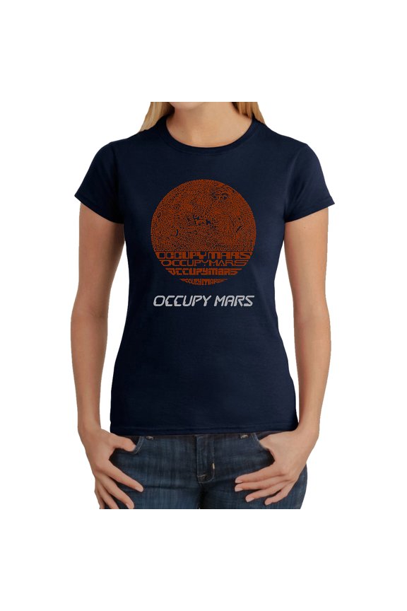 Women's Word Art T-Shirt - Occupy Mars