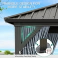 thumbnail image 3 of Luku 10x12FT Outdoor Hardtop Gazebo with Galvanized Iron Roof, Sturdy Aluminum Frame, Netting & Curtains, Wind Snow Resistant Permanent Gazebo for Patio, Lawn, Pool, Deck, 3 of 7