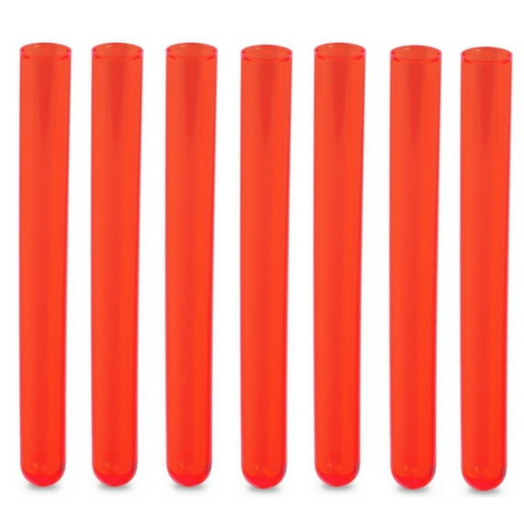 16x150mm Test Tubes, PS Plastic, Round Btm, 20ml Vol, Neon Red, Karter Scientific 400G2 (Pack 100)