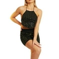 thumbnail image 4 of Dpytoraw Sequin Sparkly Skirt For Women Bodycon Stretchy High Waisted Mini Skirts Glitter Night Out Party Club Skirts Women’s Plaid Pleated School Skirt Black, 4 of 5