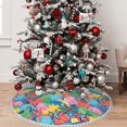 thumbnail image 5 of Rocae Starfish And Algae for Christmas Tree Skirt with Pom Pom Trim for Holiday Party for Holiday Home Decor Indoor Outdoor-48", 5 of 7