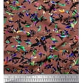 thumbnail image 1 of Soimoi Cotton Cambric Fabric Bird & Texture Printed Fabric 1 Yard 42 Inch Wide, 1 of 1