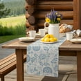 thumbnail image 6 of Table Runner Light Blue Pastoral Flowers Table Decoration for Kitchen Dinning Farmhouse Floral Table Decoration for Indoor Outdoor Party Wedding Decor 13x90 Inch, 6 of 7