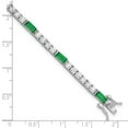 thumbnail image 2 of 5.25mm 925 Sterling Silver Rhodium Plated Green and White Cubic Zirconia Tennis Bracelet 7.25 Inch Tennis Bracelet for W, 2 of 2