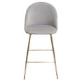 thumbnail image 2 of Lilly Set of (2) Bar Height Chairs in Grey Velvet w/ Brushed Gold Metal Legs by Diamond Sofa, 2 of 6