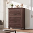 thumbnail image 1 of YUSAZENS Commode Verticale à 5 Tiroirs pour Chambre, Grand Rangement, Dimensions 15.8"x31.5"x41.3 Pouces, Fini Brun, 1 of 7