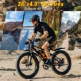 thumbnail image 4 of ZDZA Electric Bike for Adults, 1500W Peak E-Mountain Bicycle, 26" Fat Tire 45KM/H Ebike, 48V Removable, 7 Speed and Dual Suspension UL2849, 4 of 7