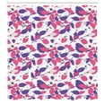 thumbnail image 2 of Ambesonne Animals Shower Curtain, Colored Flowers and Birds, 69"Wx84"L, Pink and Blue Violet, 2 of 4