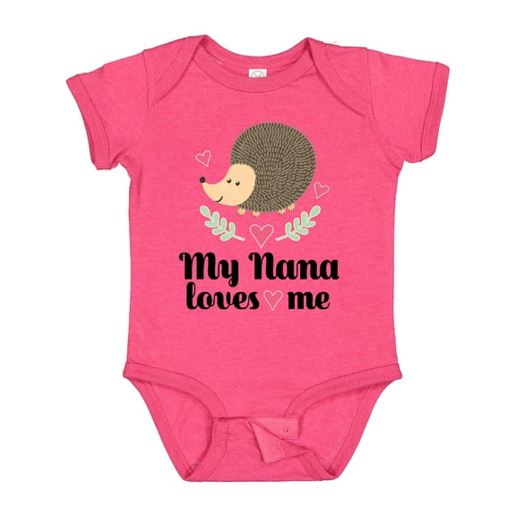 Inktastic My Nana Loves Me Hedgehog Grandchild Girls Baby Bodysuit