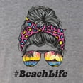 thumbnail image 2 of Messy Bun BeachLife | Cool Neon Leopard Print Bandana | Sunglasses Vaction Beach Paradise Fashion Tri-Blend Racerback Sleeveless Top, Premium Heather, XL, 2 of 5