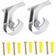 thumbnail image 1 of 2 Piezas Soporte para Barra de Cortina montado en la Pared Soporte para Barra de Cortina Soportes de Montaje en Techo Soporte para Barra de Armario de aleación de Zinc para Barra de Cortina para, 1 of 5