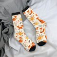 thumbnail image 5 of KLL Flower Fox Print Cool Socks Men's Women's Crew Socks Funny Crazy Novelty Stockings, 5 of 6