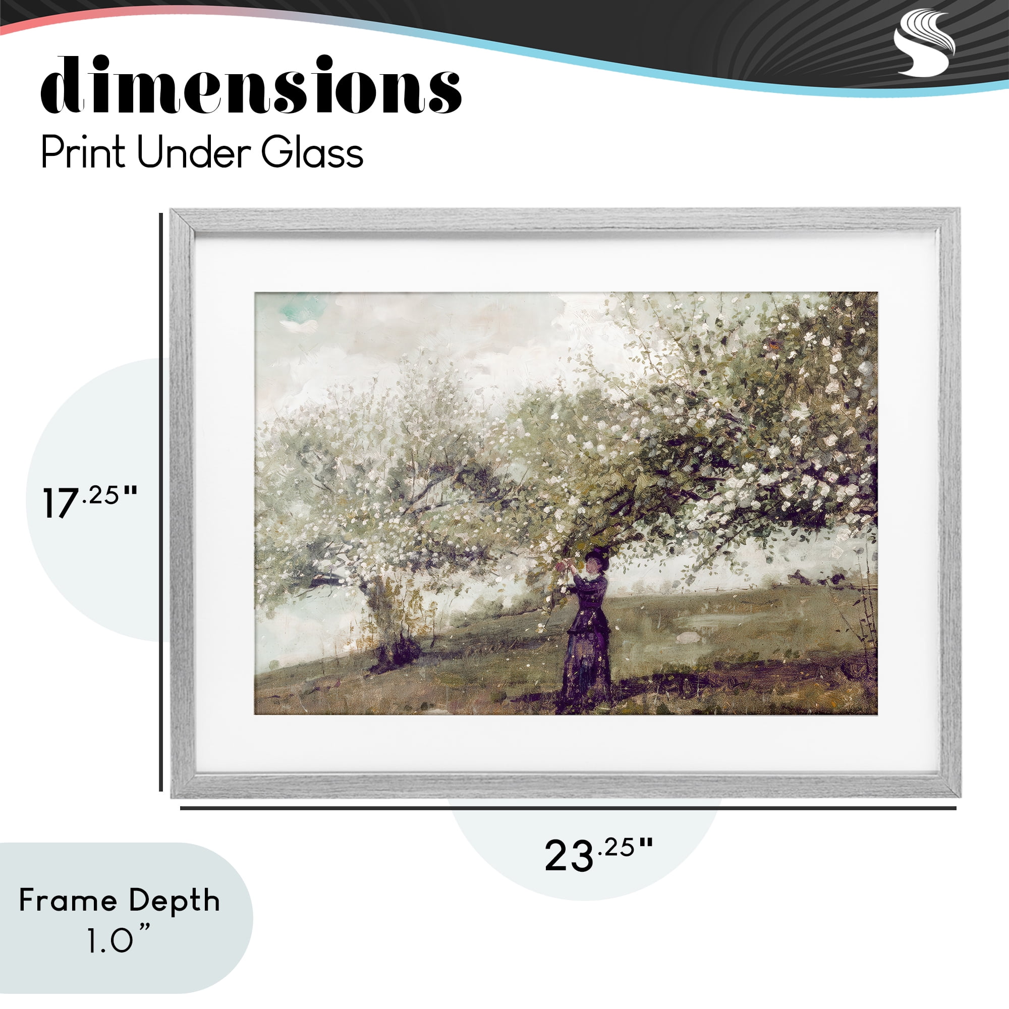 Stupell Industries Vintage Gathering Spring Blossoms Gray Framed Print Under Glass, design by Leah Straatsma