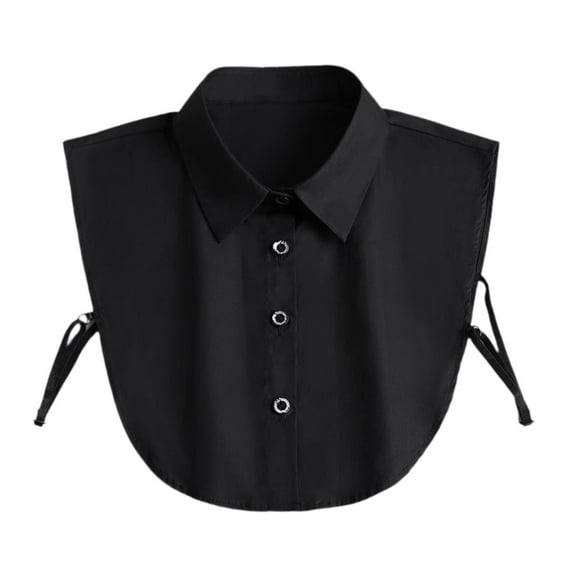 freneci Women Black False Collar Accessory Decorative for Clothes Shirts Formal Uniforms