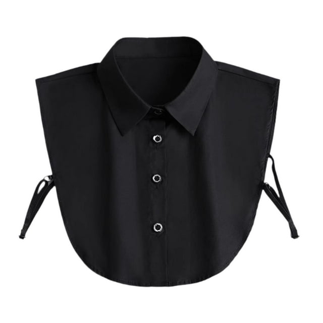 Collar falso negro para mujer, decoración portátil para blusa, suéter, ropa, uniformes