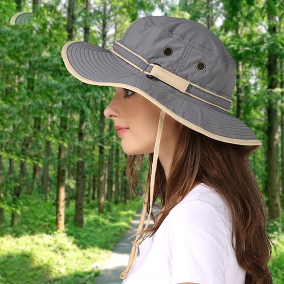 Sombrero unisex para el + Protección Cubierta con solapa para el cuello Transpirable Secado para senderismo , sombrero gris Sombrero gris oscuro DYNWAVEMX Sombrero para el sol