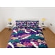 thumbnail image 2 of Púrpura Juego de Funda Nórdica Colcha Japonesa, Dormitorio Ropa de Almohada, Floral Rey, 2 of 4
