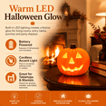 thumbnail image 6 of Lighted Lantern Blow Molded Pumpkin Lamp Indoor Halloween Decor Battery Operated Glowing Prop For Porch Table Orange, 6 of 7