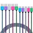 thumbnail image 2 of PYYNA-Type C Charger Cable, 5-Pack 6FT Nylon Braided USB A to USB C Fast Charging Cord for Samsung Galaxy S25 S24 S23 S22 S21 S20 A17 A16 Z Filp7 Z Fold7,iPhone Air 17 16 15 Pro Max,Google Pixel 10 9, 2 of 3