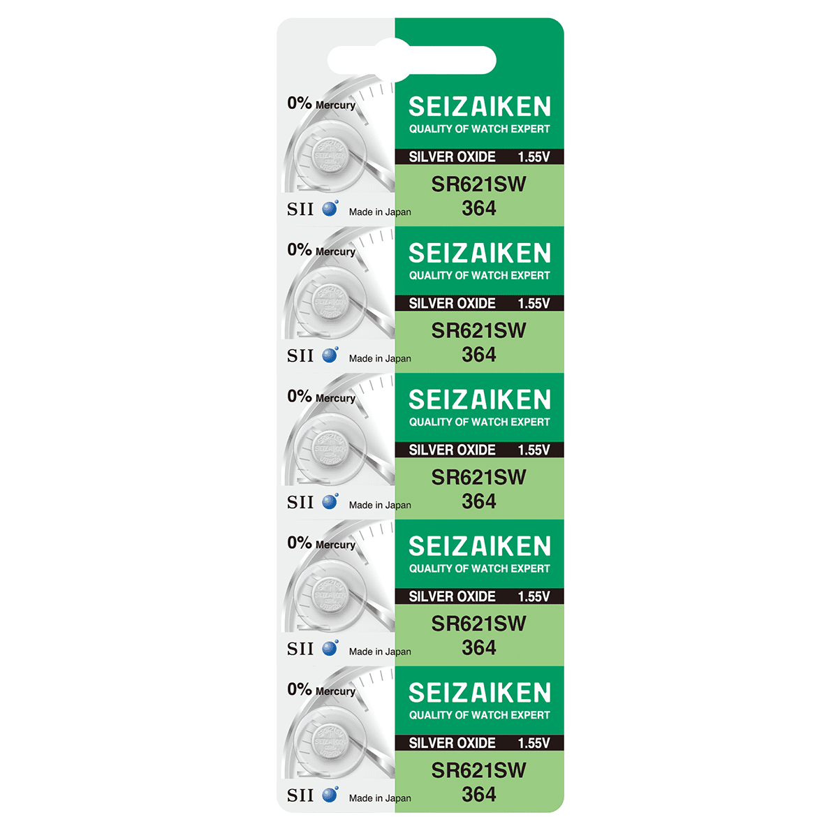 SR621SW Silver Oxide Watch Battery 1.55V, 23 mAh : SR621SW VS SR626SW,  Datasheet and Equivalents