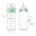 thumbnail image 3 of Yooforea Silicone Coated Glass Baby Bottle, 6M+ Fast Flow Nipple I Anti-Colic, Wide Neck, Stable Base I Medical-Grade Silicone Coating Shatter Protection, BPA BPS PVC Free (270 ML/9 OZ-Tea), 3 of 5