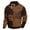 Brown, variant on Men's 3D Print Autumn/winter Color Block Buckle Sweatshirt Comfort Color Sweatshirts XL