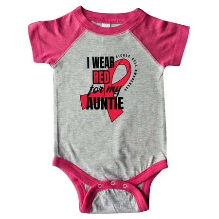 

Inktastic Sickle Cell Awareness I Wear Red For My Auntie Gift Baby Boy or Baby Girl Bodysuit