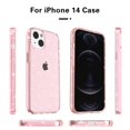 thumbnail image 2 of SaniMore for iPhone 14 6.1" Lightweight Glitter Case, Rugged Clear PC Back [Not Yellowing Technology] Full Body Protective Case for iPhone 14 Women Ladies Girls, Pink, 2 of 8