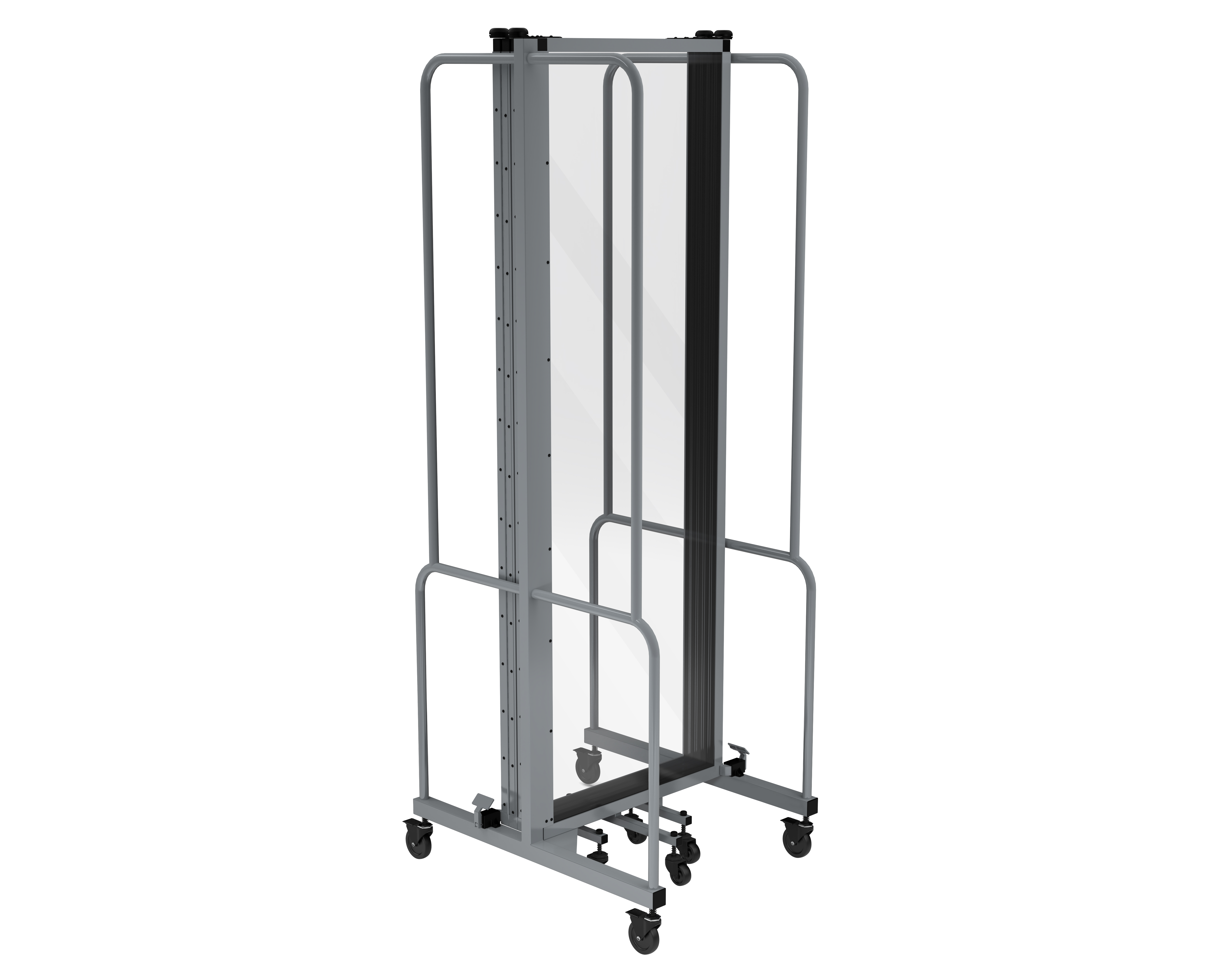 Hampden Furnishings Otis Collection Portable Room Divider, 5 Transparent Panels, Grey Frame