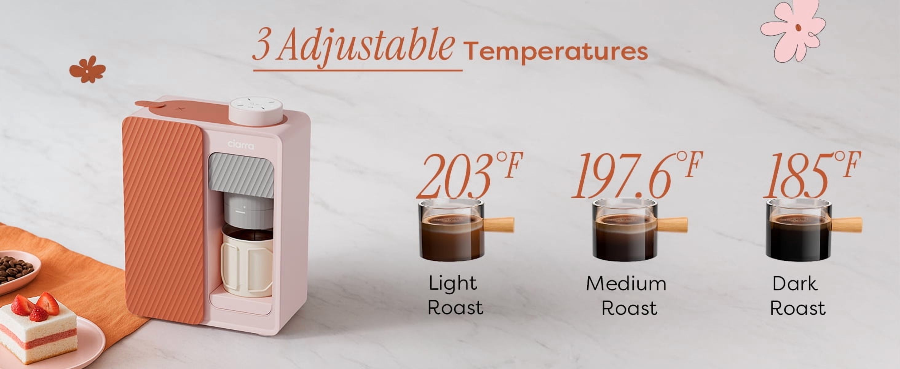 Ciarra Bloombox Portable Espresso Maker, Dual Power (AC & Battery), 15-Bar Mini Coffee Machine