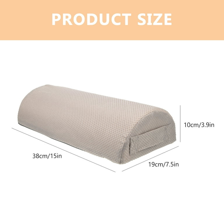 Half Moon Pillow - Half Cylinder Pillow Provides Best Support for Lumbar -  Neck - Knee and Leg with Removable Poly-cotton Cover (White). 