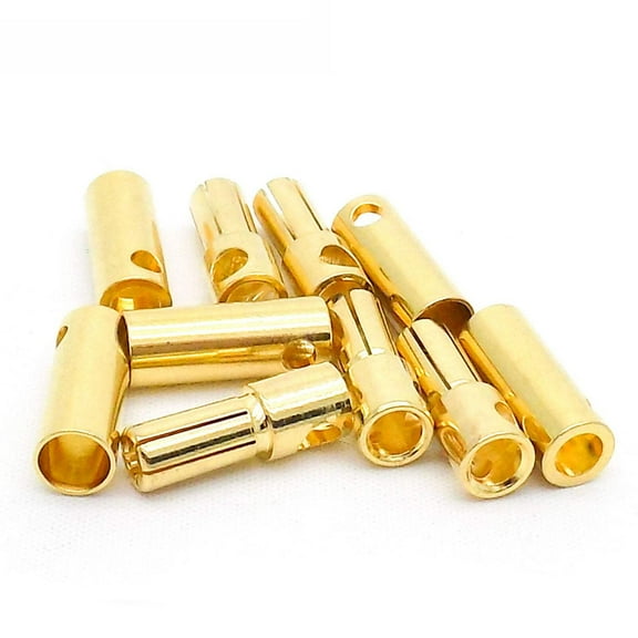 10pcs 5.5mm Bullet Connectors / Banana Plug 100A Rated (5x Male / 5x Female)