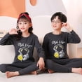 thumbnail image 1 of Conjunto de pijamas de Navidad para niños y niñas, ropa de dormir con cuello redondo y pantalones largos, con dibujos de gatos, para invierno, 1 of 4