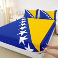 thumbnail image 4 of Manfei Bosnia Flag Bed Sheets,Blue Yellow White Full Size Sheets,4-Piece,1 Flat Sheet, 1 Fitted Sheet and 2 Pillowcases, 4 of 6