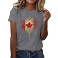 thumbnail image 2 of Fiudx Tops para Mujer Camiseta Informal de Manga Corta con Cuello Redondo y Estampado Del Día de La Independencia para Mujer, 2 of 4