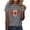 Gray, variant on WREESH Women's Round Neck Graphic Tee: Short Sleeve Crewneck with a Summery Feel T-Shirts Black