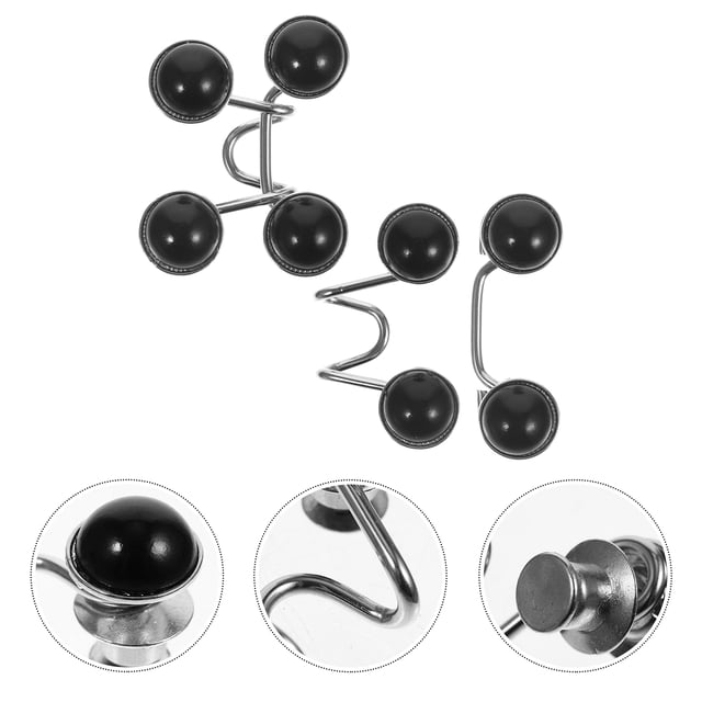 OULII 2 Pcs Boutons de Taille Noirs Réutilisables Sans Clou Boucles Réglables en Alliage pour Jeans et Pantalons