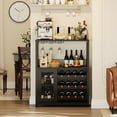 thumbnail image 6 of Wine Bar Rack Cabinet with LED Light, Adjustable Shelves Coffee Bar Cabinet with Mesh Door and Baffle Design, 36″ Tall Small Liquor Bar Cabinet for Home, Kitchen, Dinning Room, 6 of 6
