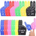 thumbnail image 1 of 24 Pcs Foam Fingers Foam Hands Party Noisemakers Cheering Foams Fingers Cheer Props Football Party Favors, 1 of 5