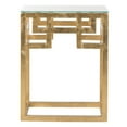 thumbnail image 2 of SAFAVIEH Byram Solid Classic Greek Key Glass Top End Table, Gold/Clear, 2 of 5