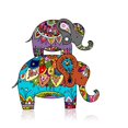 thumbnail image 2 of Ornate Elephant Wall Decal Wallmonkeys Peel and Stick Animal Graphics (18 in H x 18 in W) WM502500, 2 of 4