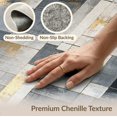 thumbnail image 6 of ODIKA 8'x10' Washable Area Rug Non-Shedding, Easy Care, Grey Abstract Under Vintage Mosaic Pixel Grid Distressed for King Size Bedroom Bed, Master Suite, 6 of 7