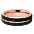 thumbnail image 2 of Tungsten Wedding Band Rose Gold Tungsten Band 6mm Black Tungsten Ring Brushed Comfort Fit, 2 of 3