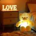 thumbnail image 4 of Large Light-Up Teddy Bear Plush Pillow, Soft Huggable Glowing Toy with Colorful LED Lights, Comfortable Cuddle Buddy for Bedroom Decor, Perfect for Adults to Relax & Sleep, Yellow, 1pc, 4 of 6