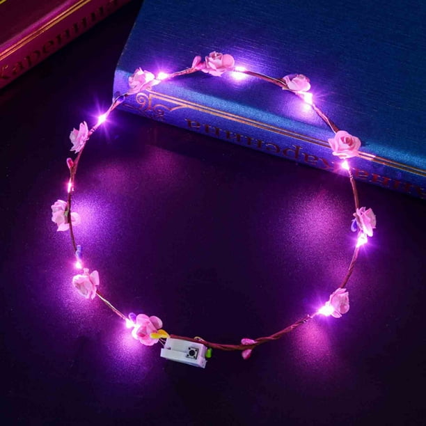 Corona LED, 10 diademas con luces de flores, diademas decorativas de flores, Corolla, accesorios florales para mujer, Corolla, luz para fiesta de bodas.