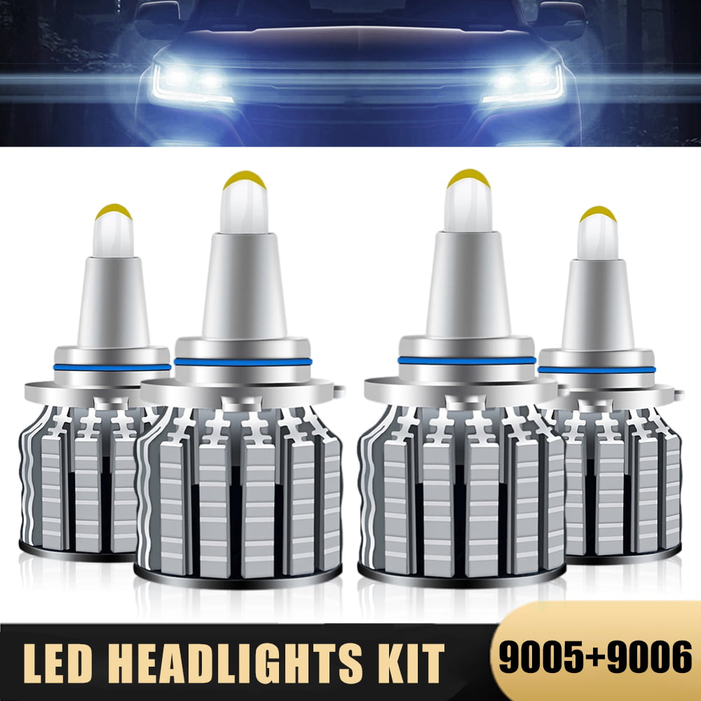 9006 9005 LED Headlight Bulbs for GMC Sierra 1500 2500HD 1999-2005 High/Low Beam 